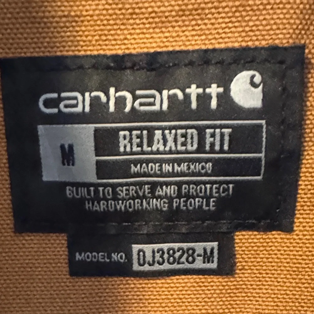 Carhartt Brown Men's M Work Jacket Relaxed Fit Mid-Length Full Zip Spread Collar